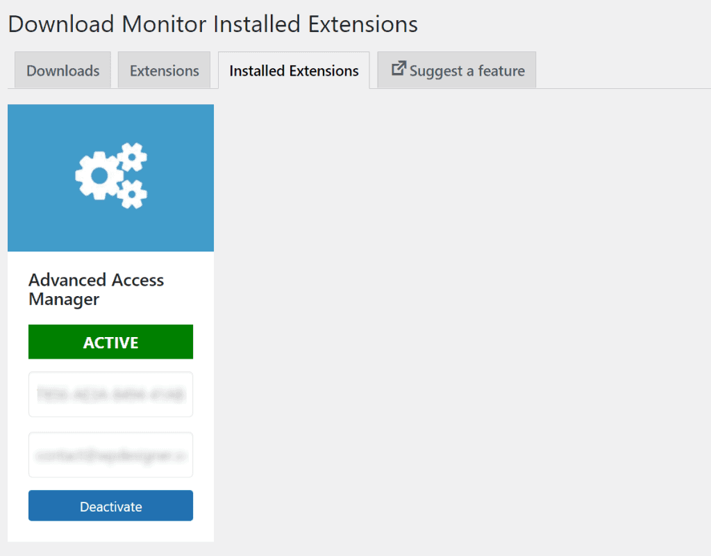 Advanced Access Manager Extension installed