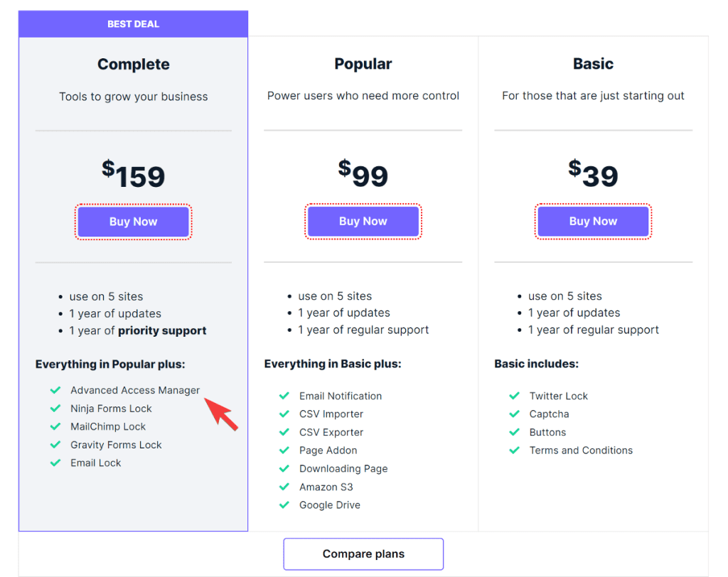 Download Monitor pricing page