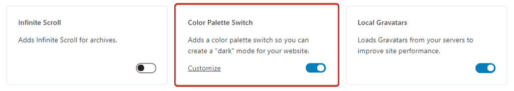 Kadence Color Palette Switch