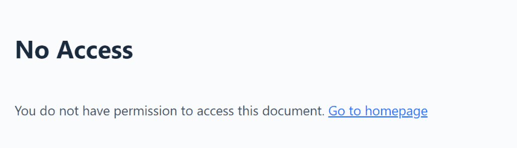 No access page