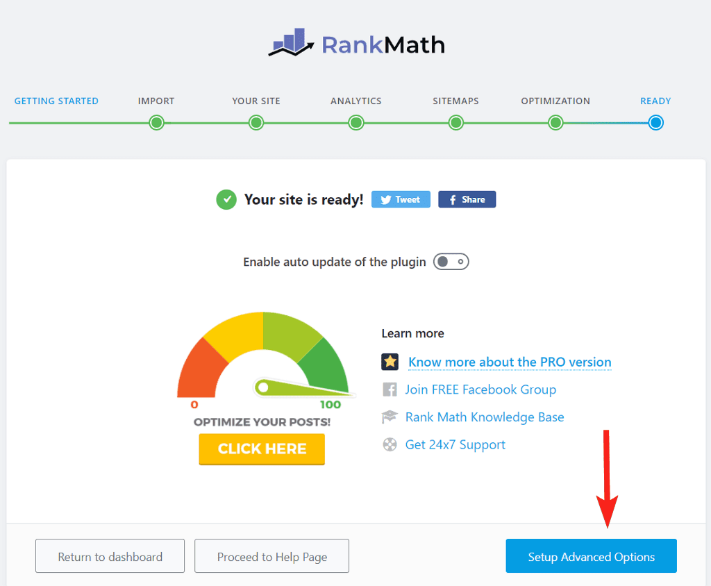 Rank Math set up advanced options