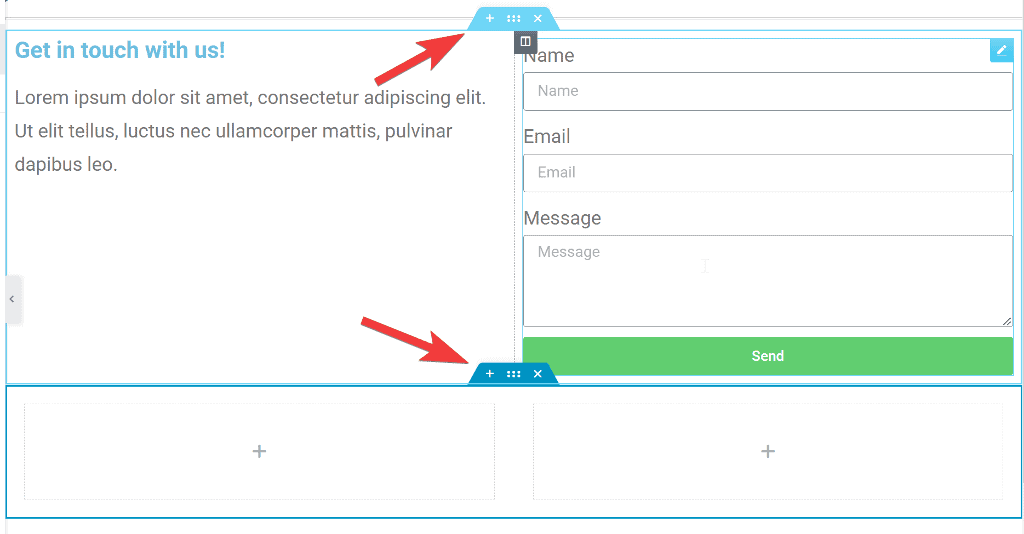 light blue for section layout and dark blue for container layout in elementor