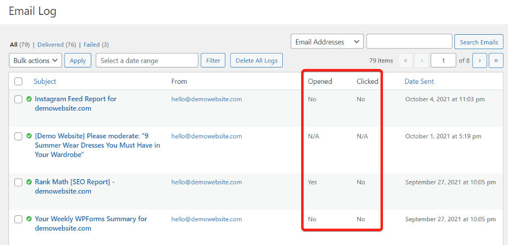 open and click tracking in WP Mail SMTP