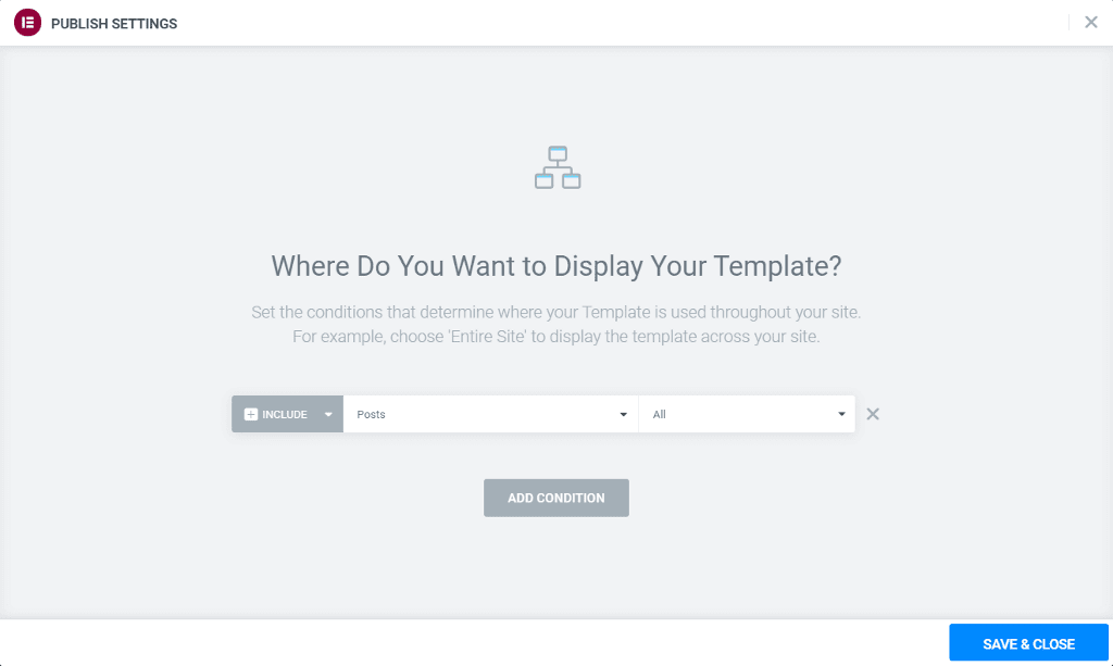 single post template display condition